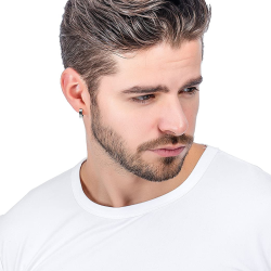 Pendientes hombre criollos de acero inoxidable plateado clips