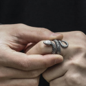 Royal Silver Python Silver Shape Ring Steel Silver Color
