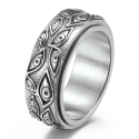 Ring ring anti-stress rotative steel woman man eye of god