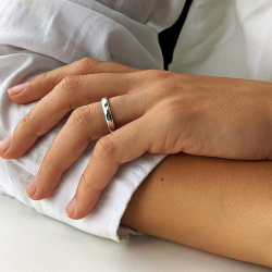 Fede nuziale classica fede nuziale per donna, uomo, immagine principale in acciaio a specchio da 4 mm