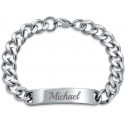 Gourmet Bracelet Cuban Maille Male Steel Example Engraving Name Michael