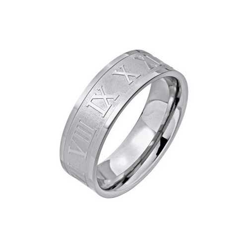 ANILLO PARA HOMBRE MUJER ACERO MACIZO NUMEROS ROMANOS GRABADOS EN RELIEVE NUEVO 10140