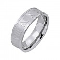 RING FOR MEN WOMEN SOLID STEEL ROMAN NUMBERS ENGRAVING IN RELIEF NEW 10140