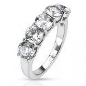 Anello di Alleanza Solitaire per donna in acciaio solido con 5 nuove pietre 2179