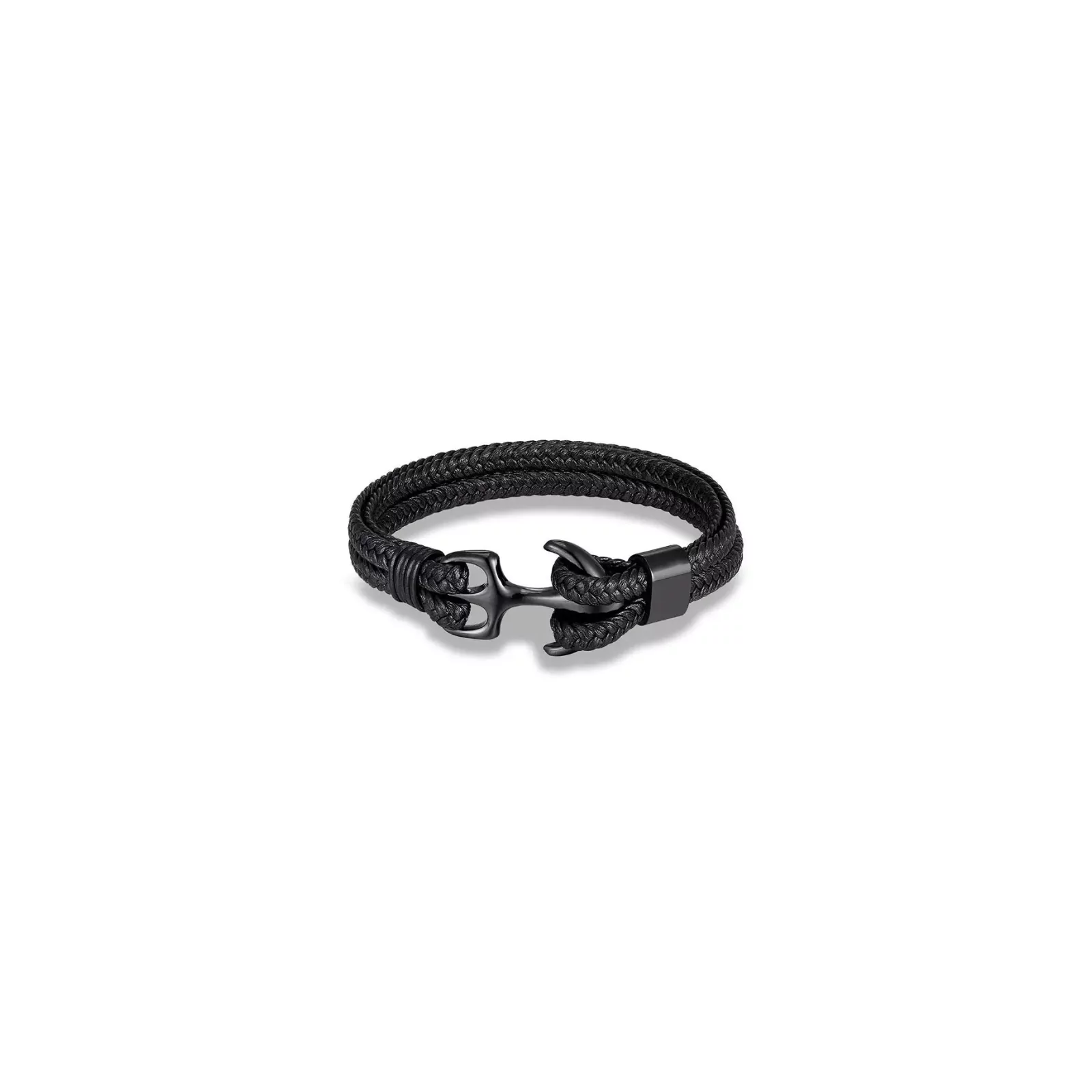 Bracelet Acier Pour Charms Medium Homme Cable Noir Fermoir