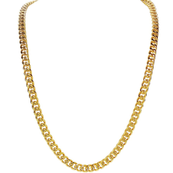 Chaine collier homme acier doré maille serrée cubaine bling 60cm 8mm