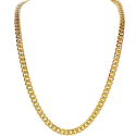 Chaine collier homme acier doré maille serrée cubaine bling 60cm 8mm