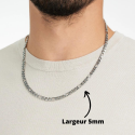 Kettengitter Figaro-Stahl-Silberbreite 5mm für Männer