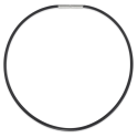 Collar de cadena para hombre con cierre magnético de acero y cordón de silicona negra de 3 mm
