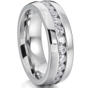 Anillo de la alianza eterna modelo hombre de acero y piedras preciosas de piedras preciosas
