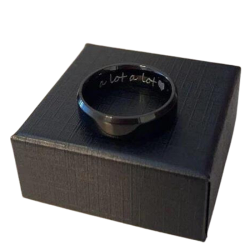 Anello uomo Anello maschile Couple in acciaio placcato colore nero laccato nero personalizzato
