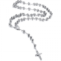 Christian Rosary Man Teen Steel Cross and Sainte Virgin Medal Mary Communion