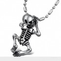 PENDANT FOR MEN SOLID STEEL SKELETON GOTHIC BABY CHILD + 1 BALL CHAIN NEW GX562