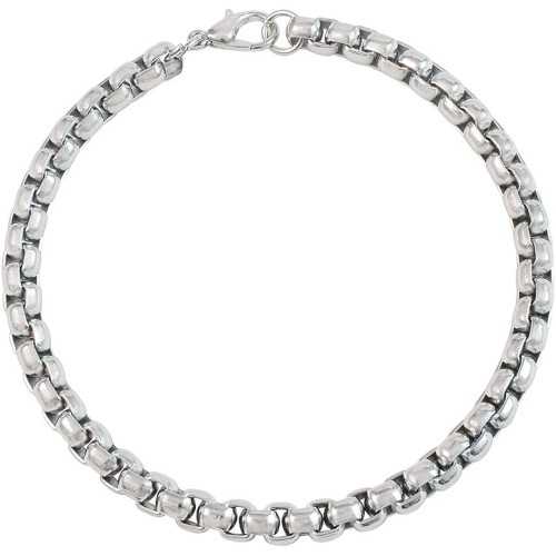 Bracciale da uomo in acciaio a scatola tonda maglia ciniglia da 5mm