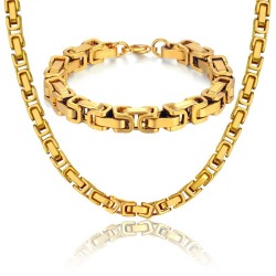 Pulsera y borde de cadena bizantina para hombres oro oro 5mm