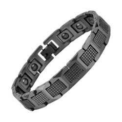 Bracciale barbazzale da uomo in tungsteno magnetico nero 20 cm