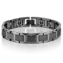 Schwarzes magnetisches Wolfram-Panzerarmband für Herren, 20 cm