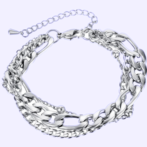 Bracelet triple maille figaro pour femme