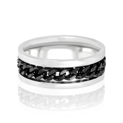 Mann-Verlobungsring-Ring-schwarze Rotary-schwarze Plattformkette