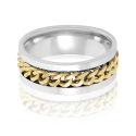 Ringring-Fravation Alliance-Hochzeits-Gold-plattierte Kette und Stahl