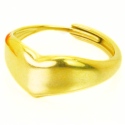 Verstellbarer Ring für Damen, vergoldeter Stahl mit Feingold, anpassbares Herz