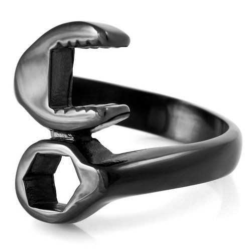 Anello per portachiavi misti misti in acciaio nero - anello meccanico originale