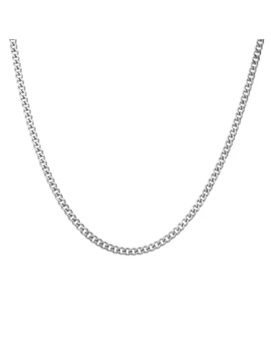 Halskette für Damen und Herren, enge Kette aus kubanischem Maschenstahl, 2 mm, 50 cm oder 60 cm
