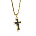 Cross Carbon Cross Pendant Necklace and Gold Gold Color Stainless Steel with Channel Included
