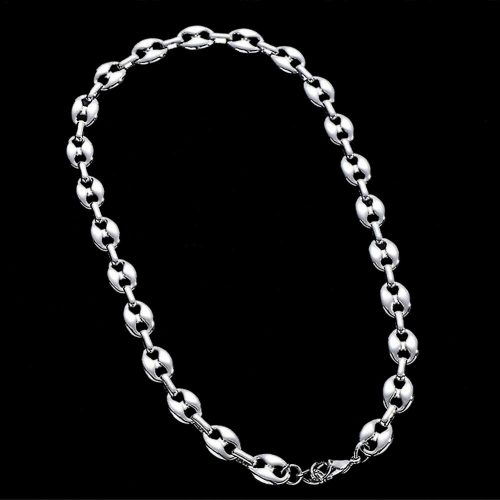 bracelet homme acier massif grain de café 7mm fond noir