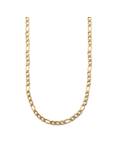 Chain necklace for men and women gold plated figaro mesh 55cm 6mm