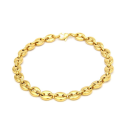 Fine gold stainless steel coffee bean bracelet set 7mm