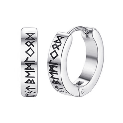 Boucles d'oreilles viking homme anneaux créoles nordique acier inoxydable