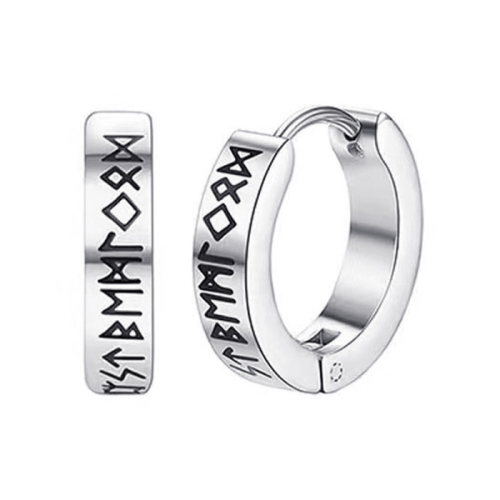 Pendientes vikingos para hombre Aros nórdicos acero inoxidable