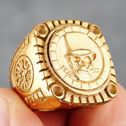 Big Horse Ring Men Biker Head of Death Cigare Imposing Unique Creation