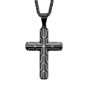 Men's black steel cross pendant hypnotic electric effect