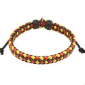 PULSERA AJUSTABLE PARA HOMBRE EN CUERO TRENZADO COLOR BANDERA BELGA ROJO AMARILLO NEGRO NUEVO 0178