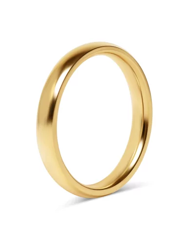 Anello di alleanza nuziale per uomo e donna, acciaio dorato, oro fino, 4 mm
