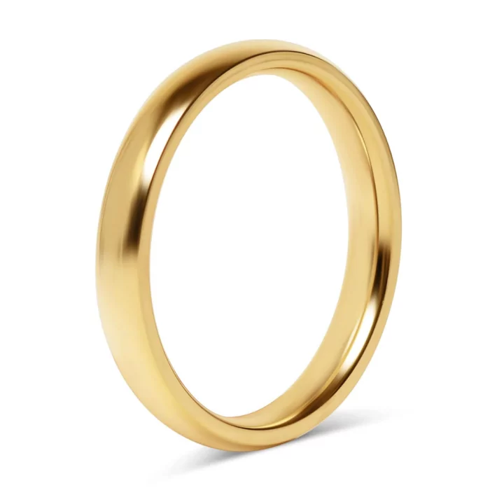 Bague anneau alliance de mariage homme femme acier doré or fin 4mm