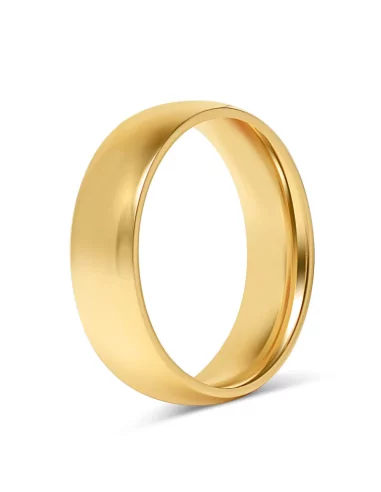 RING RING ALLIANCE WEDDING ENGAGEMENT FOR MEN TEEN WOMEN 18 CARAT GOLD PLATE NEW 6mm