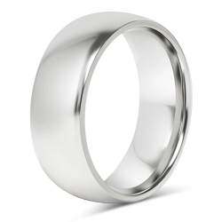 Anillo anillo de boda alianza hombre acero pulido efecto espejo 8mm