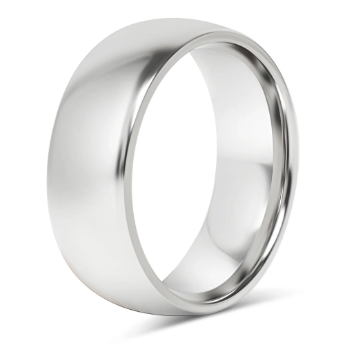 Bague anneau alliance de mariage homme acier effet miroir polie 8mm