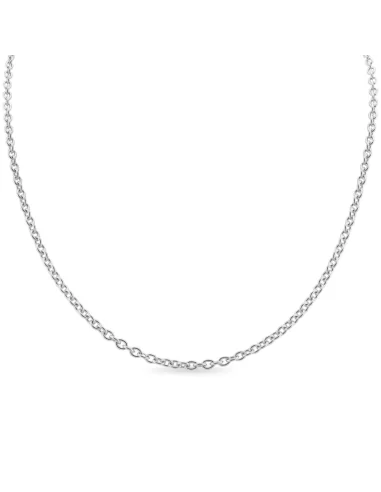 Fine necklace chain for men and women in solid steel mesh 50cm 2mm bella