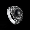 Anillo Caballero Hombre Batty Batman Batman Black Stone Gótico Fondo Negro