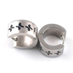 COPPIA DI ORECCHINI PER UOMO DONNA RAGAZZI ACCIAIO CROCE NOTA ECONOMICI NUOVI 265