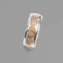 Men's wedding ring ring stainless steel acacia wood gray background