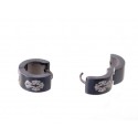 Coppia di orecchini per uomo Donna Acciaio Teen Plate Black New 745 Cross