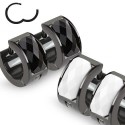 PAR DE PENDIENTES PARA HOMBRE MUJER ACERO CON DIAMS CLIPS NUEVO NEGRO o BLANCO 0105