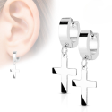 Pair earrings for men woman teen steel cross hung Latin