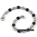 MEN'S TEEN WOMEN'S LUXURY JEWELRY COFFEE GRAIN BRACELET 20CM IN BLACK 316L STEEL NEW