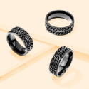 Ring Ring Man Steel No Black Duo Anti-Stress Chains Orange Face